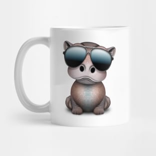 Cute Baby Hippo Wearing Sunglasses Mug